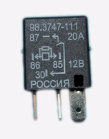 Реле 4-х контактное 20А 1119 нов.обр ЛАКС г.Калуга