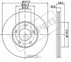 Диск тормозной для Mazda 3BK/передний/BD0054/BAPCO