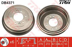 Барабан тормозной Mazda BT-50/FORD Ranger/DB4371/TRW