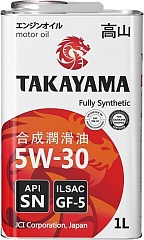 Масло TAKAYAMA Adaptec 5W30 Api SN Ilsac GF-5/GF-6A синт.1л.металл