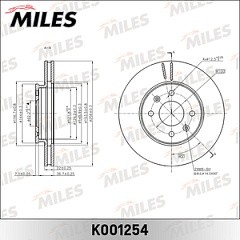 Диск тормозной для Hyundai Solaris 10-/KIA Rio 11-/пер./K001254/MILES
