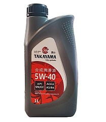 Масло TAKAYAMA 5W40 Api SN/CF Acea A3/B4 синт.1л.пластик